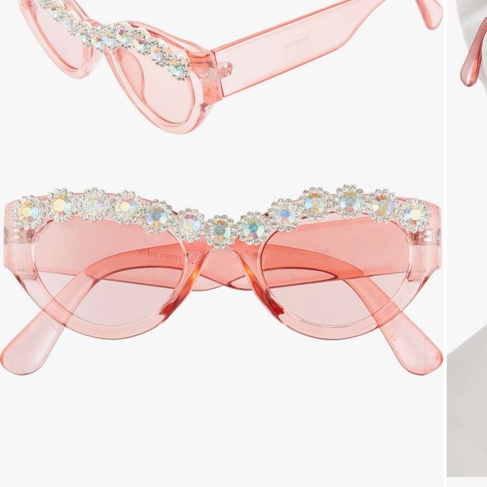 Embellished Crystal Pink Sunglasses at Nordstrom